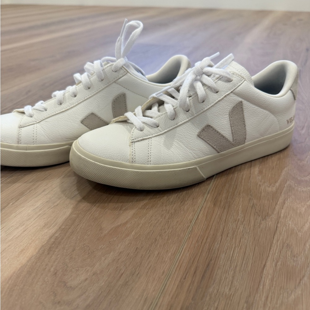 Veja White and Gray Casual Sneakers